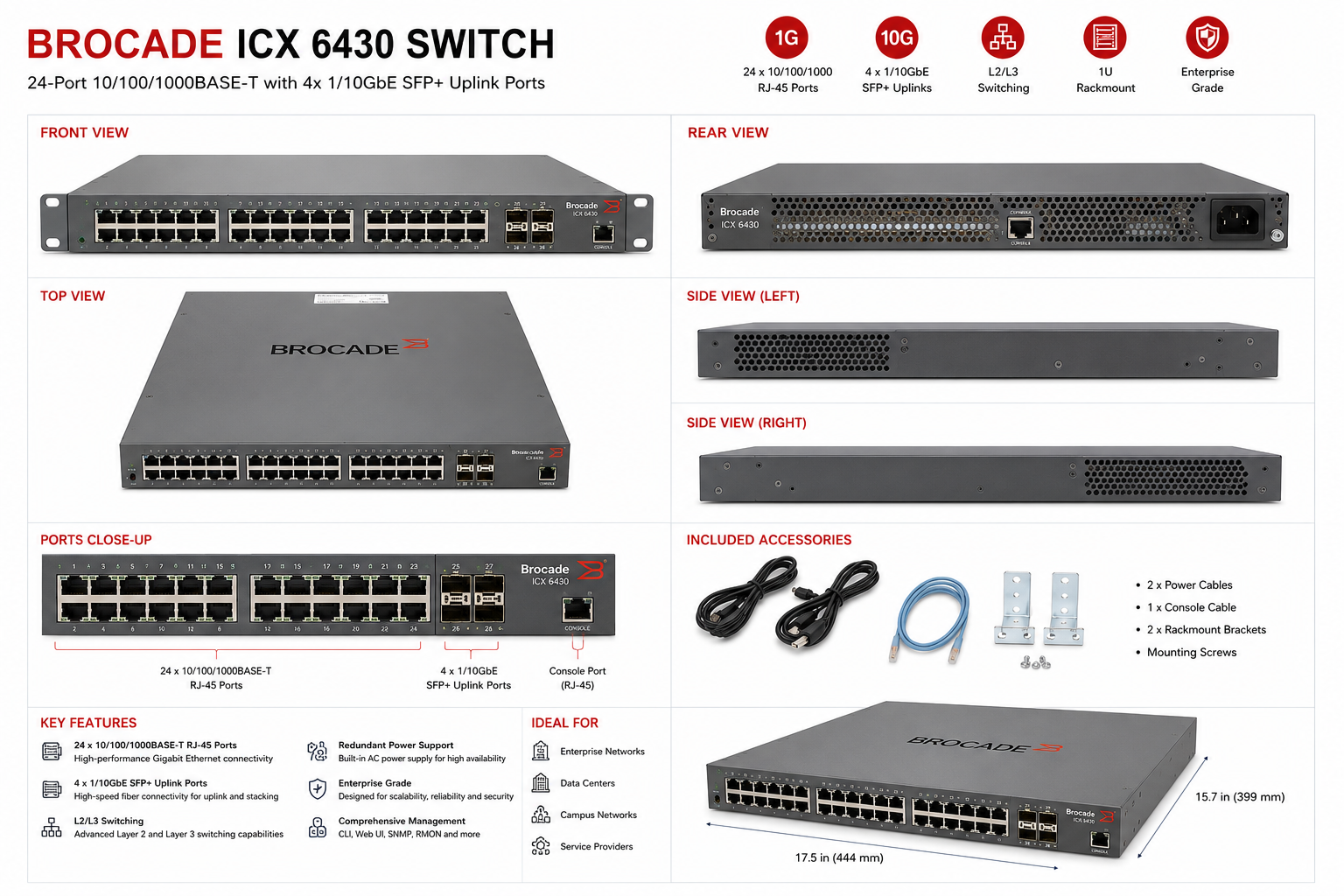Brocade ICX 6430 Switch thumbnail 3