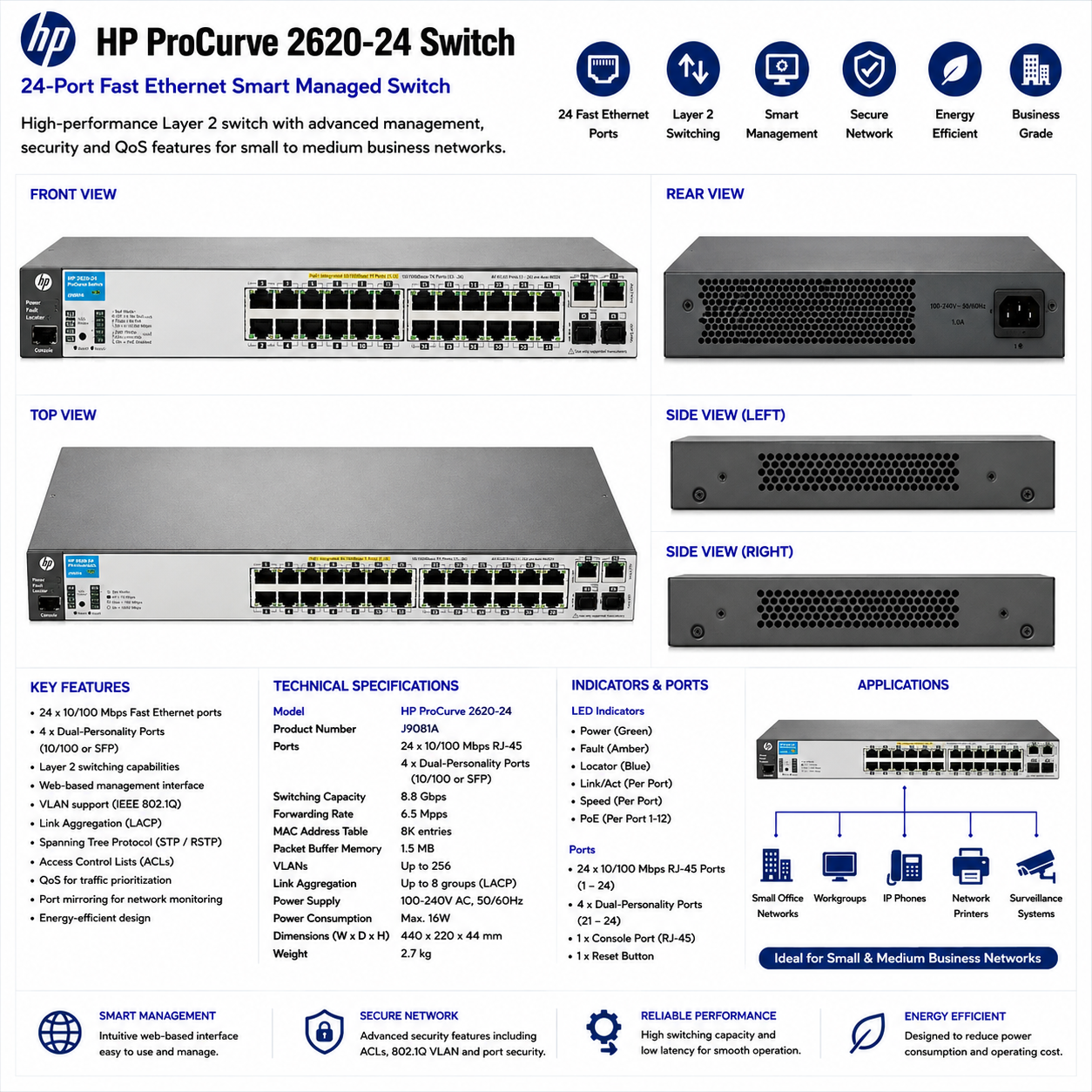 HP ProCurve 2620-24 Switch thumbnail 3