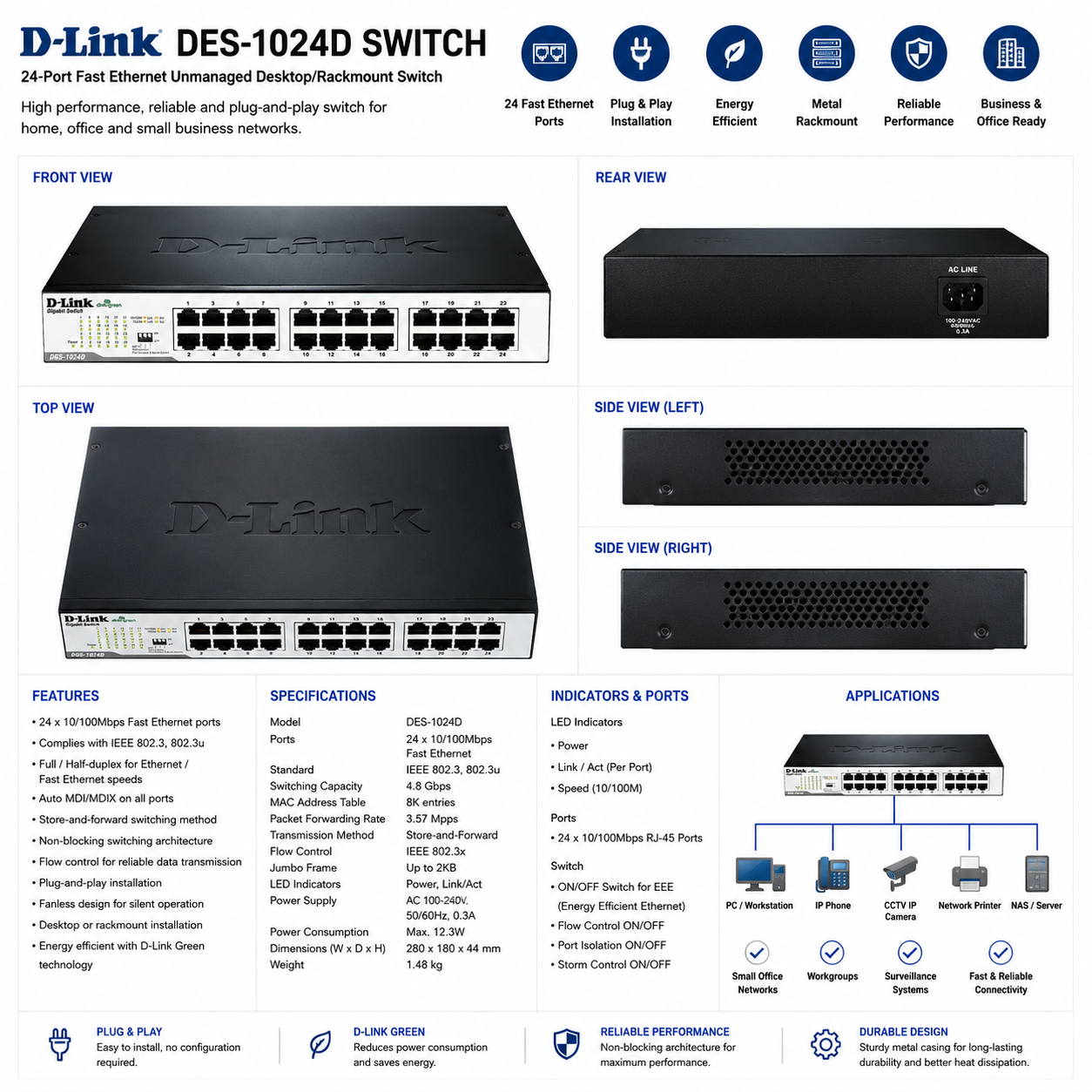D-Link DES-1024D Switch thumbnail 2