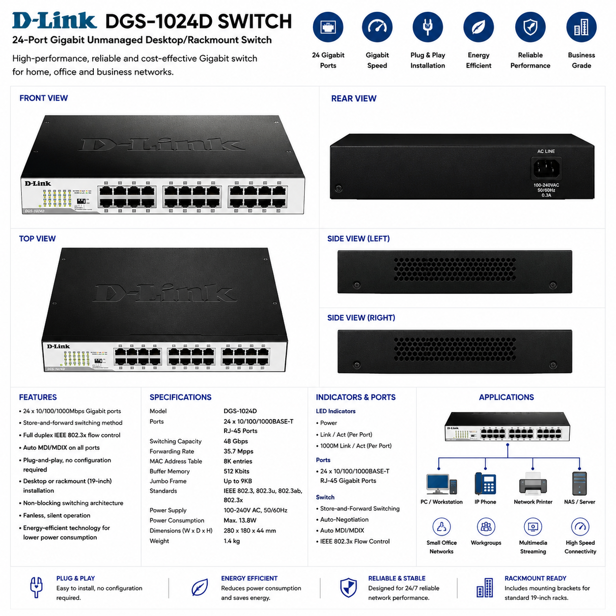 D-Link DGS-1024D Switch thumbnail 3